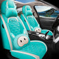 INZU Cute Cartoon Rabbit Comfortable Car Seat Covers with Waterproof PU Leather Suitable for Most 5 Seats Cars SUV and Pick-up Truck Universal Fit Set (Blue & Green) - color: Blue & Green