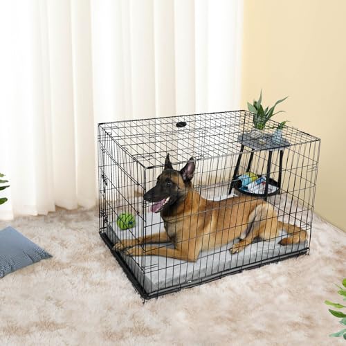 Explore Land Waterproof Dog Bed Cover Machine Washable Fluffy Dog Bed Replacement Cover, 48Lx36Wx4H inch, Gray - color: Gray With Softer Fluffy, size: 48”Lx36”Wx4”H