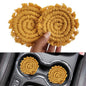 Cotton Car Coasters for Cup Holders, 2PC Car Cup Coasters, Drink Coaster Holder, Cute cupholder Coaster Accessories for Women, Macrame, Boho (Sunshine Yellow) - color: Sunshine Yellow