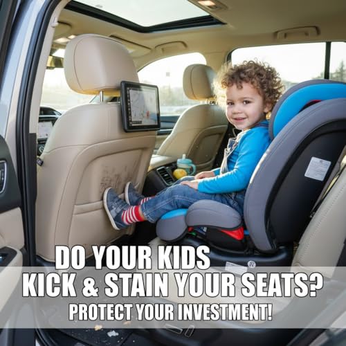 Seat Back Protector,Preventing the Impact of Children Stepping on the Seat Backrest,Beautiful appearance and easy to clean,black (Black -2pcs)