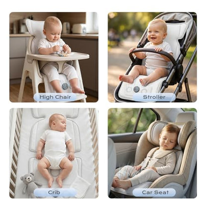 Stroller Cooling Pad with Fan for Baby, 10000mA Rechargeable Battery Baby Car Seat Cooling System for Backseat, Max 10H Ventilation 3 Speeds Cooling Mat Liner for Toddler Boys Summer Essentials - color: Gray