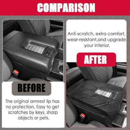 Center Console Cover for Toyota Tundra 2014-2021 - Comfort Armrest Lid Cover for Toyota Tundra Interior Accessories 2021 2020 2019 2018 2017 2016 2015 2014 (Bucket Seat ONLY) - size: 5) 14-21 |Tundra| Black,Regular Thick Size