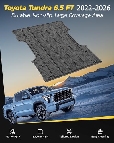 3W Truck Bed Mat for Toyota Tundra 2022-2026 6.5FT/6.5', Heavy Duty Tundra Accessories TPE Truck Bed Liner, All Weather Pickup Truck Bed Protection - size: 4. Tundra|6.5FT|Truck Bed Mat