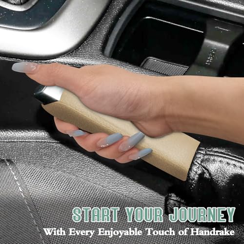 Emergency Brake Parking Handle Cover Compatible with Ford Focus 2012 2013 2014 2015 2016 2017 2018, Comfortable Handbrake Grip Protector Cover Beige