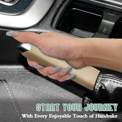 Emergency Brake Parking Handle Cover Compatible with Ford Focus 2012 2013 2014 2015 2016 2017 2018, Comfortable Handbrake Grip Protector Cover Beige