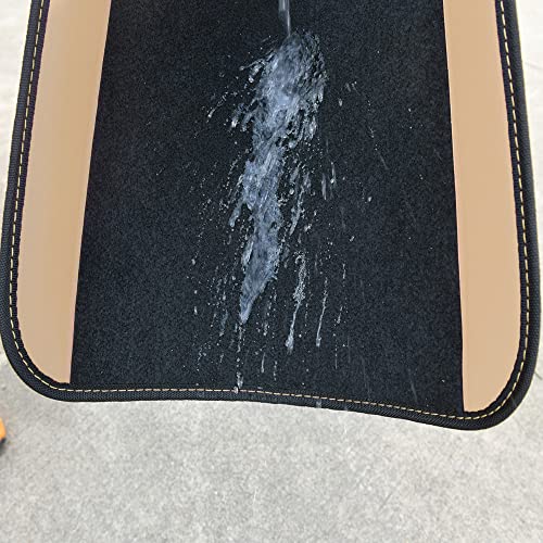 CAR PASS Waterproof Universal Fit Car Floor Mats, Car Mats Fit for SUV,Vans,sedans, Trucks,Set of 4pcs Car Carpet with Driver Heel Pad (Beige) - color: Beige