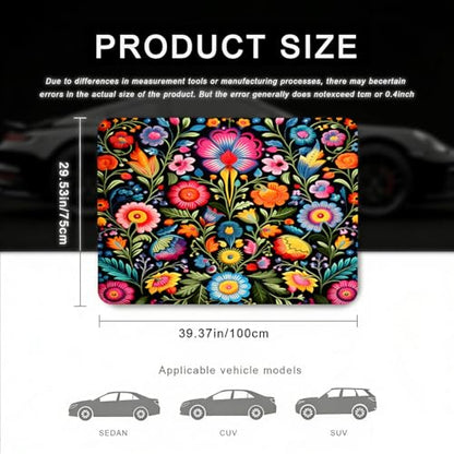 Car Trunk Mat - Universal Size 29" x 39", Floral Pattern Cargo Liner, Car Accessory for SUVs/Sedan/Wagons, Durable Protective Mat, Trunk Liner for Families/Travel Enthusiasts (Flowers-4) - style: flowers-4