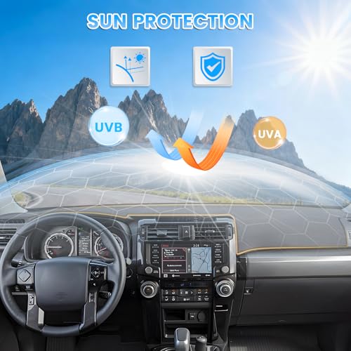 KUST Gray Dash Cover Compatible with Toyota 4Runner 2010-2024 Dashboard Cover Accessories for 4Runner Non-Slip Polyester Dashboard Mat Custom Fit Center Console Sunshield Protector No Glare - size: 4Runner 10-24(Gray)
