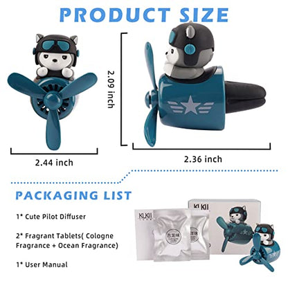 Car Air Fresheners Cartoon Pilot Automotive Air Outlet Propeller Cute Car Diffuser Creative Car Perfume Decoration for Car Vent Clips Car Vent Clip Air Freshener Accessories for Women Men