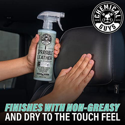 Chemical Guys HOL_113 Leather Lovers Kit for Leather Car Interiors, Furniture, Apparel, Shoes, Sneakers, Boots (Works on Natural, Synthetic, Pleather, Faux Leather and More) (5 Items), 16 oz, Black - size: 16 fl oz (Pack of 1), style: Leather Lovers Kit