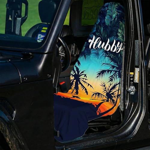 2 Pack Car Seat Towel Covers, Sweat-Proof Microfiber Seat Protectors for Gym, Running, Beach & Workout, Breathable Quick-Dry, Machine Washable, Tropical Palm Sky Print, Universal Fit - color: Tropical Palm Sky