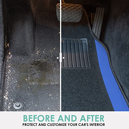 FH Group Automotive Floor Mats – Universal Fit Premium Carpet Car Mats with Driver Heel Pad, Full Set for Cars, SUVs & Trucks - Blue - color: Blue