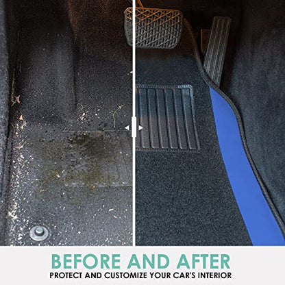 FH Group Automotive Floor Mats – Universal Fit Premium Carpet Car Mats with Driver Heel Pad, Full Set for Cars, SUVs & Trucks - Blue - color: Blue