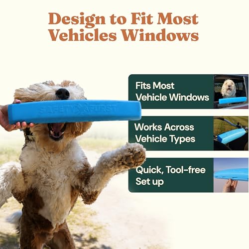 Whiffie Cushion™ - Patented Dog Car Window Chin Rest - Premium XL EXTRALIGHT® Foam, Universal Fit, Waterproof & Easy-Clean - Handcrafted in Canada - 15.5", Baja Blue - color: Baja Blue, size: 1x Pack