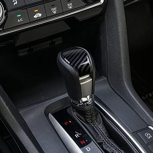 Gear Shift Knob Cap Trim Decals for Honda Civic 2016 2017 2018 2019 2020 2021 10th Gen Accessories ABS Carbon Fiber Stickers - color: Gear Shift Knob