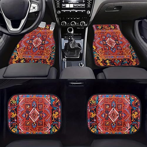 Car Floor Mats Non-Slip Automotive Floor Mats All-Weather Front Rear Car Floor Foot Mat Sets of 4 Pieces Foot Mats Rugs Carpet for Car Trucks SUV Sedans (FUGU-06) - color: FUGU-06