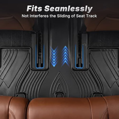 OEDRO Floor Mats & Trunk Cargo Mat with Backrest Mat Fit for 2024 2025 2026 Hyundai Santa Fe Hybrid Calligraphy/SE/SEL/Limited 6/7 Seats, TPE All Weather Custom Fit Floor Liners, Car Mats Full Set