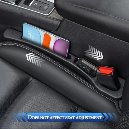 Car Seat Gap Filler Organizer Universal Fit Car SUV Truck Console Side Plug Strip Stopping Phone Key from Falling, Pack of 2 Black (Black) - color: Black