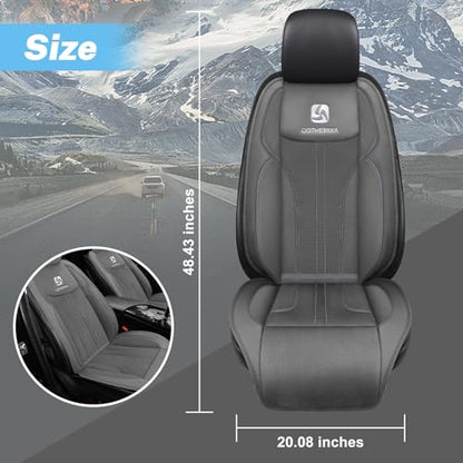 Cooling Car Seat Cover with 2 Powerful Turbo Fans，12V-24V Ventilated Cooling Car Seat Cushion，3-Speed Adjustable Breathable Cooling Seat Cover for Car SUV Truck Universal Fit (Grey)