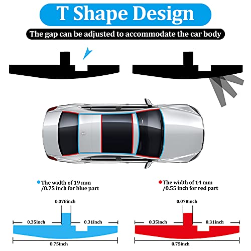 Frienda 56 Feet Car Windshield Rubber Seal Sunroof Cover Windshield Seal Strip T Shape Automotive Weather Stripping 14mm 19mm Cuttable Adhesive for Car Front Rear, Doors Windows
