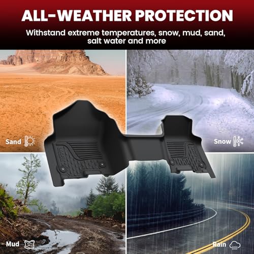 LASFIT Floor Mats for 2019-2024 Dodge Ram 1500 Quad Cab Without 2nd Row Under Seat Storage, Fit for Bench Seat & Carpet Flooring, All Weather TPE Custom Fit Car Mats Floor Liners 1st & 2nd Row, Black - style: 2) 1500 2013-2018 /1500 Classic 2019-2024 | Qu