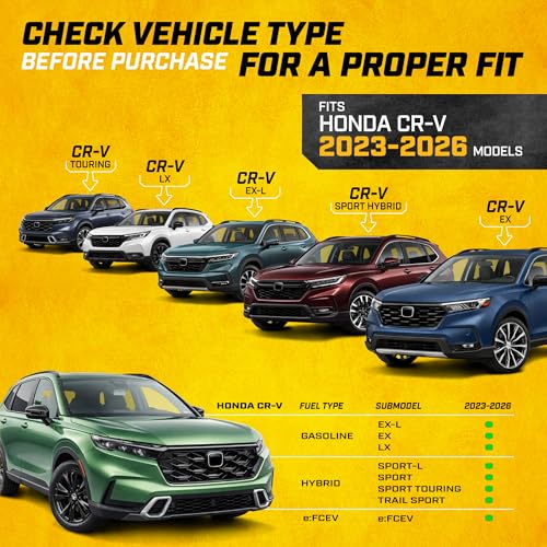 CAT® JustFit™ 3D Custom Fit Floor Mats for Honda CRV 2023, 2024, 2025, 2026 - Heavy Duty Floor Liner Protection Laser Measured, Honda CRV Accessories Car Floor Liners - style: Honda CRV (2023-2026)