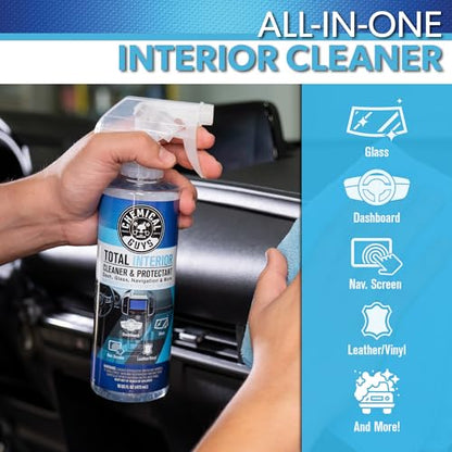 Chemical Guys Total Interior Cleaner & Protectant – Chemical Guys Interior Cleaner, Cleans & Protects Leather, Vinyl, Plastic, Rubber, Glass with a Streak-Free Finish — Cars, Trucks, SUVs, RVs, 32 oz - size: 32 Fl Oz (Pack of 1), style: Fresh