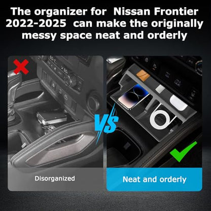 Controller Organizer for Nissan Frontier 2022-2025, Perfect fit, Durable, Center Console Organizer for Nissan Frontier Gen 3, Compatible with 2022-2025 Nissan Frontier Accessoriess