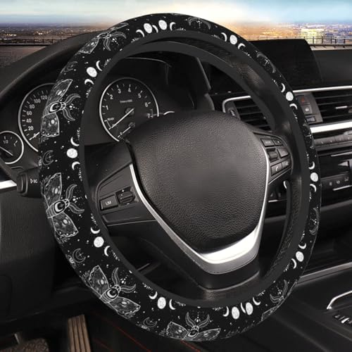 Starry Night Firefly Gothic Butterfly Steering Wheel Cover for Men Women Universal Car Accessories 15 Inch Neoprene Auto Interior Decor - color: Starry Night Firefly Gothic Butterfly