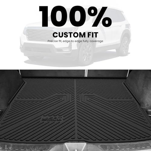 LASFIT Cargo Mat for Honda Passport 2025 2024 2023 2022 2021 2020 2019, All Weather Custom Fit TPE Trunk Mat Trunk Tray Cargo Tray, Black - style: 5）For Honda Passport | 2019-2025 | Trunk Mat