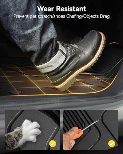 3W Floor Mats for Nissan Frontier 2022-2026 Crew Cab(Not for 2nd with Under Seat Speaker), All Weather TPE Custom Fit Car Liner for Frontier Crew Cab Pickup, Frontier Accessories, Black - size: 4.Frontier|22-26|Floor Mats