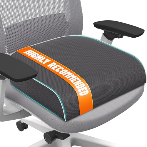 Seat Cushion for Tailbone Pain Relief, Office Chair Cushion, Memory Foam Large Chair Cushion with Non-Slip Cover for Soft Support at Office Chair, Car Seat, Airplane Grey/2X-Large - color: Gray, size: 2X-Large