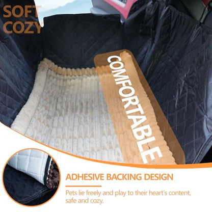 Dog Car Seat Cover 2 Piece Seat Waterproof Hammock and Brown Cover,Scratch Proof Nonslip Back Seat Pet Bed Mat for Travel Durable Soft Back Seat Covers for Cars Trucks and SUVs