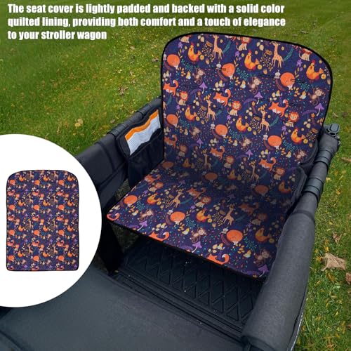 Waterproof Printed Seat Cover Compatible for WonderFold W4 Luxe/Elite,Handmade Double Sided Usable with Quilted Lining,Single 1 Pack Seat Cover