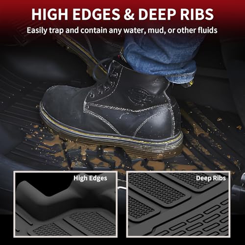 LASFIT Floor Mats for Jeep Grand Wagoneer/Grand Wagoneer L 2022 2023 2024 2025 7 Seats (NOT Fit Wagoneer & 8-Seat) All Weather TPE Custom Fit Car Mats Floor Liners 1st & 2nd & 3th Row, Black - style: Grand Wagoneer 7-Seat 2022-2025