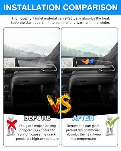 Autorder Dashboard Cover Mat Fit for 2023-2025 2026 Toyota Crown Accessories Dash Cover Flannel Dash Mat Sunshade Glare UV Rays Protector - size: 2023-2026 Toyota Crown