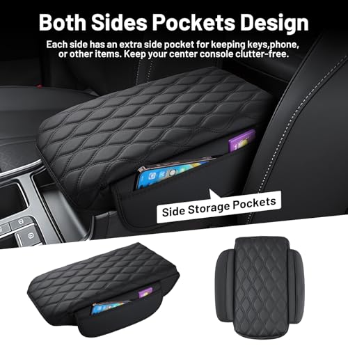 Autorder Center Console Cover for 2021-2025 2026 Kia Sorento Accessories Armrest Cushion Cover Nappa Leather Middle Console Covers Sorento Console Cushion Pad Anti-Scratch - size: 2021-2026 Kia Sorento