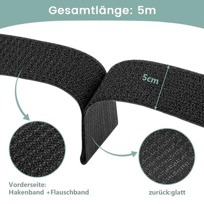 2In x 32Ft Cable Straps Heavy Duty With 30 Buckles, Black Hook and Loop Straps, Reusable Cable Ties for Organizer or Storage. - size: 2In x 32Ft