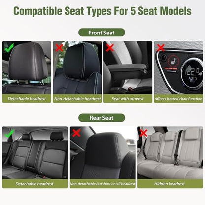 Nilight Car Seat Covers Custom Fit 2007-2024 Jeep Wrangler JK JL 4-Door Waterproof Faux Leather Cushion Full Set with Split Bench 40/60 for Unlimited Sahara Rubicon Willys Chief Moab - color: Full Sets 5 Seat, style: Jeep Wrangler 2007-2024
