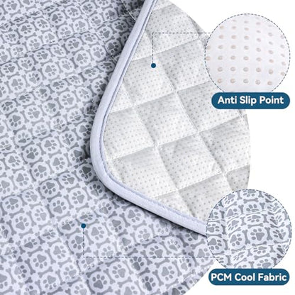MH MYLUNE HOME Cooling Pet Car Mat for Backseat–Non-Slip Oxford Fabric,with Foldable HandleTravel Pet-Friendly Seat Covers,Dog Bed for Car Pad,for Backseat Extender Seat Protectors 24.8"x54" inch