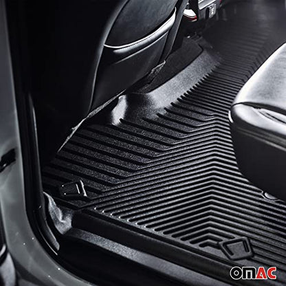 OMAC Premium Floor Mats for Hyundai Palisade 2020-2025 Rear Car Mats All Weather 3D Custom Fit Rubber Mat Waterproof Odorless TPE Floor Liners Laser Measured Non-Slip (Black) - size: Second Row