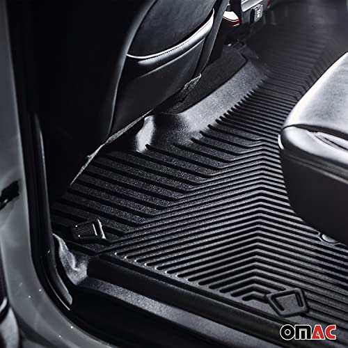 OMAC Premium Floor Mats for Hyundai Palisade 2020-2025 Car Mats All Weather 3D Custom Fit Rubber Mat Waterproof Odorless TPE Floor Liners Laser Measured Non-Slip (Black) - size: Floor Mats Set