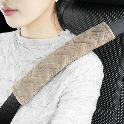 2-Pack Universal Car Seat Belt Pads Cover for A More Comfortable Driving, Seat Belt Shoulder Strap Covers Harness Pad for Car Interior Accessories(Khaki) - color: khaki