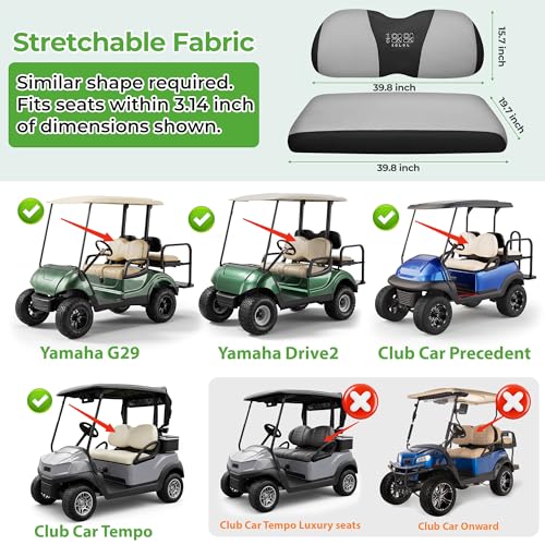 10L0L Golf Cart Seat Covers, Super Comfort Cooler Than Vinyl Seat Cover, Front and Rear Seat Cover for Yamaha EZGO Club Car, No Drilling Breathable Mesh Bench Seat Blanket, Machine Washable - color: Dark Gray + Black, style: Front Seat - For Yamaha & Club