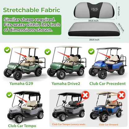 10L0L Golf Cart Seat Covers, Super Comfort Cooler Than Vinyl Seat Cover, Front and Rear Seat Cover for Yamaha EZGO Club Car, No Drilling Breathable Mesh Bench Seat Blanket, Machine Washable - color: Dark Gray + Black, style: Front Seat - For Yamaha & Club