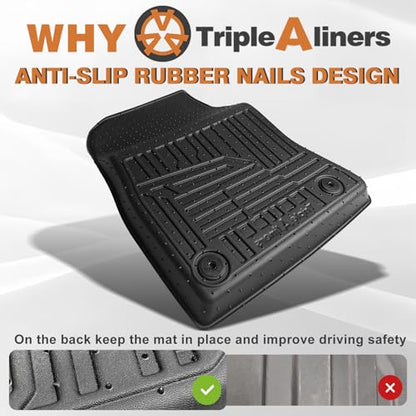 TripleAliners All Weather Floor Mats Compatible with 2025 2026 Nissan Kicks Interior Accessories 1st & 2nd Row Floor Liners Custom Fit Anti-Slip TPE Full Coverage Protection Waterproof Car Mats - size: Kicks | 2025+