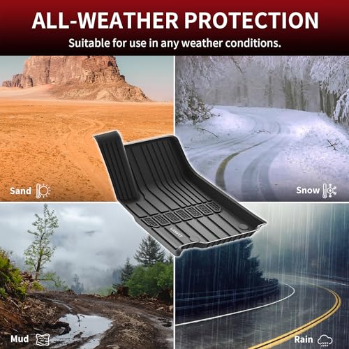 LASFIT Floor Mats for Jeep Grand Cherokee L 2021-2025 2026 (ONLY for 6-Passengers Without Center Console) All Weather TPE Custom Fit Car Mats Floor Liners 1st & 2nd & 3th Row, Black - style: Grand Cherokee L 6-Seat 2021-2026 Floor Mats