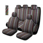 5PCS Baja Saddle Blanket Car Seat Covers, Front Set Breathable Washable Seat Covers with Seatbelt Pad, Striped Woven Cloth Airbag Compatible Seats Protector for Most Vehicles (10pcs) - color: 10pcs
