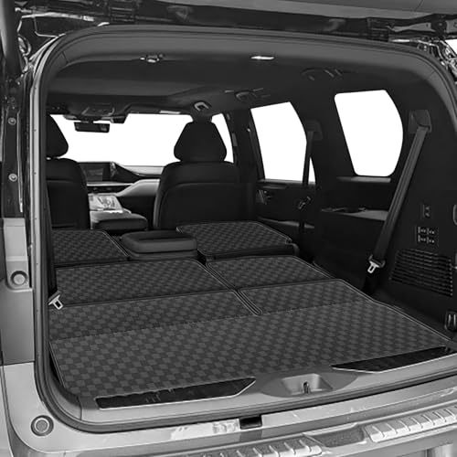 Cargo Mat & Backrest Mat Fit for 2014-2024 Infiniti QX80 / 2017-2024 Nissan Armada / 2011-2013 Infiniti QX56 - All Weather PU Leather Trunk Liner and 2nd & 3rd Row Rear Backrest Protector - color: QX 80/Armada Cargo Backrest Mat-A