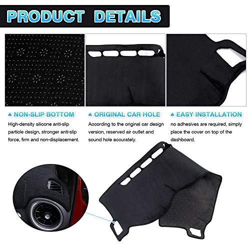 Autorder Dashboard Cover Mat for 2019-2023 2024 Kia Forte Accessories Dash Cover Flannel Dash Mat Sunshade Glare UV Rays Protector - size: 2019-2024 Kia Forte